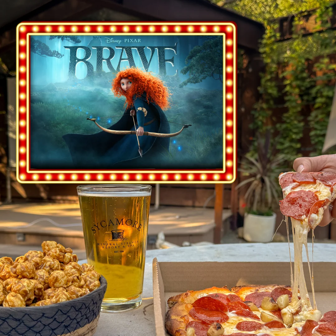 Free movie night at Sycamore Mineral Springs and Resort Secret Garden featuring, Brave!