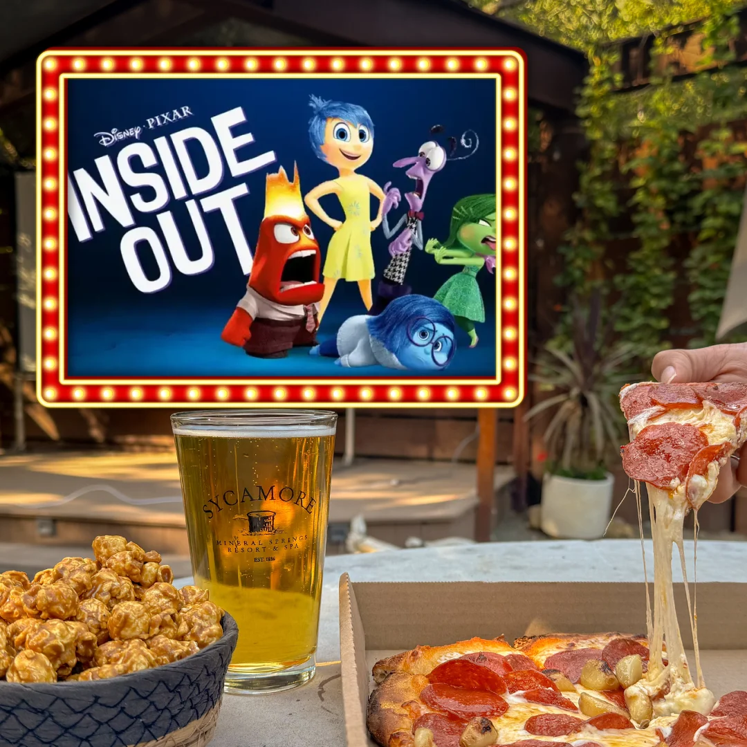 Free movie night at Sycamore Mineral Springs and Resort Secret Garden featuring, Inside Out