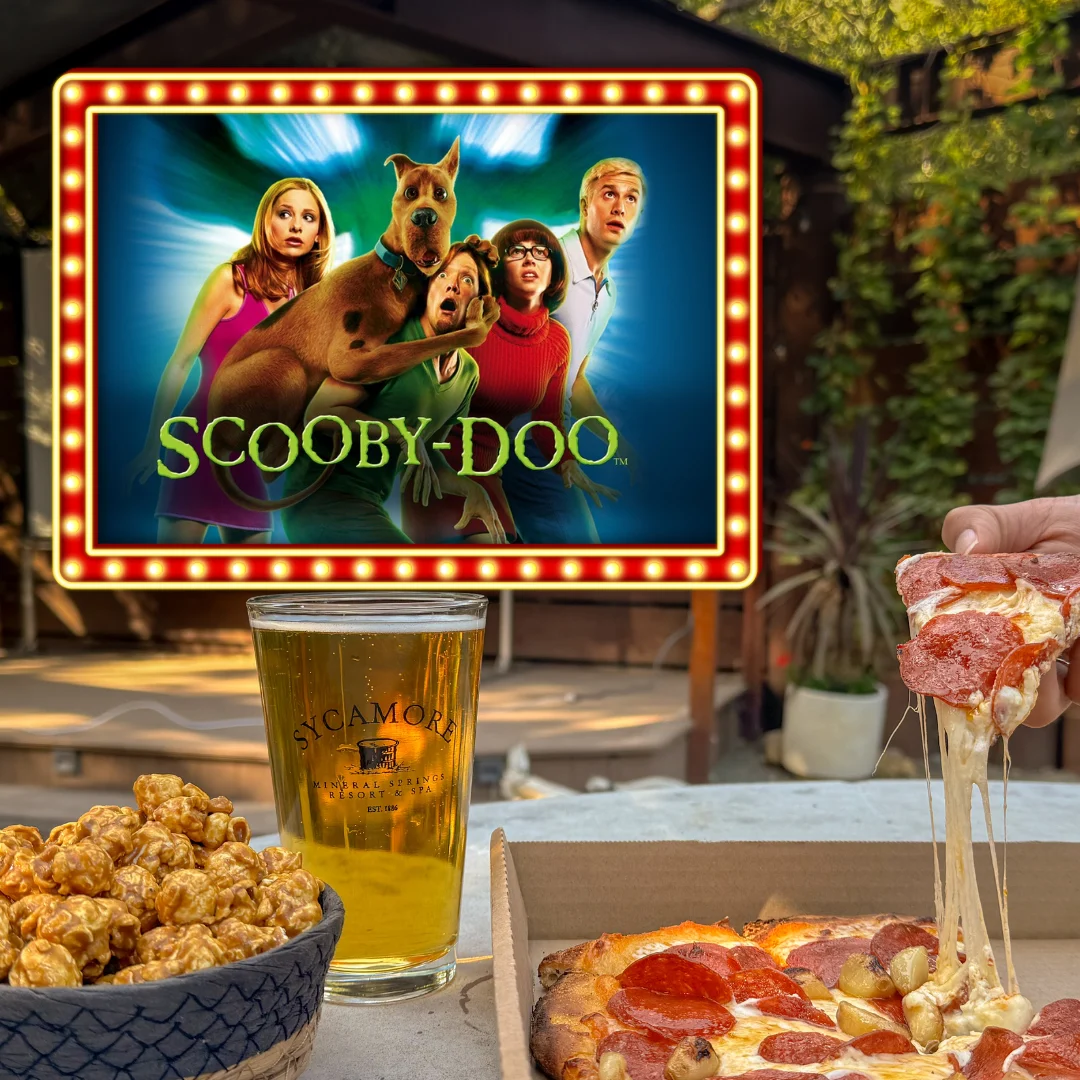 Free movie night at Sycamore Mineral Springs and Resort Secret Garden featuring, Scooby-Doo